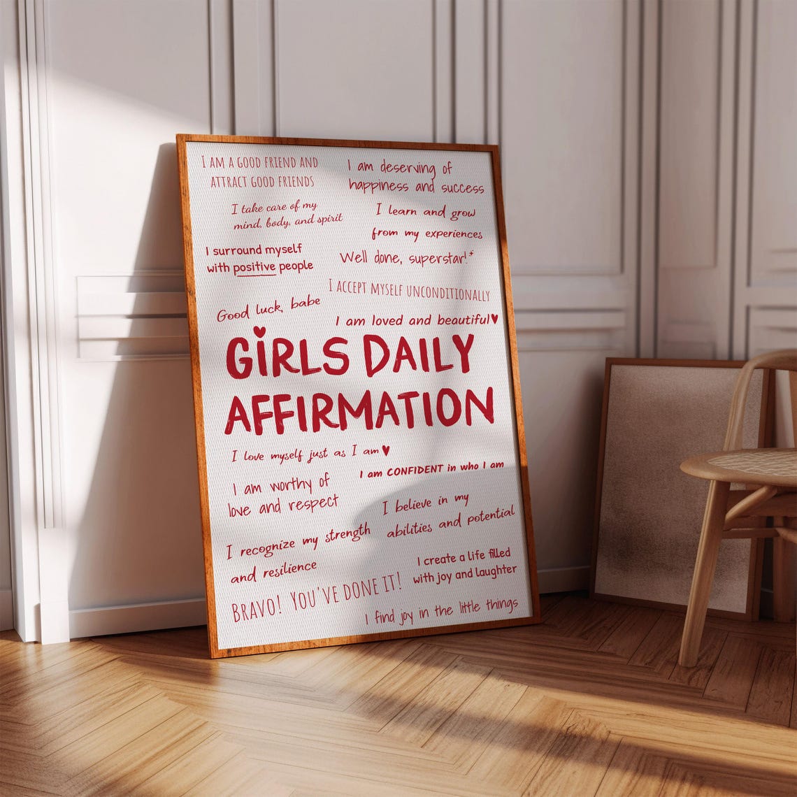 Girls Affirmation Poster Daily Affirmations Wall Art Feminist Poster Wall Art Teen Girl Room Decor Positive Quote Prints For Women
