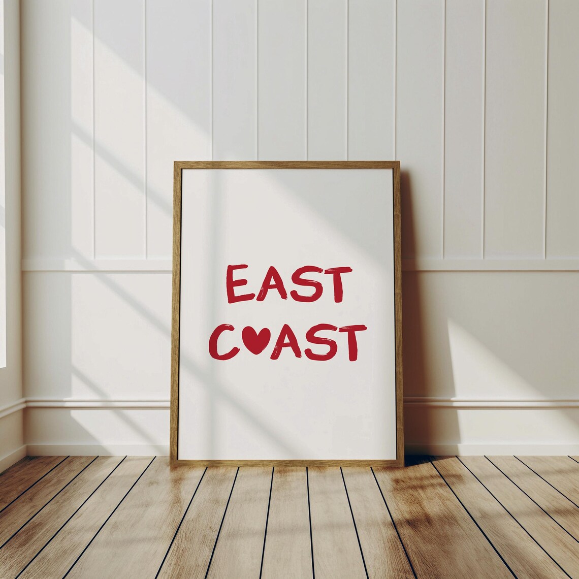 East Coast Red Letter Heart O Beach House Coastal Decor Wall Poster