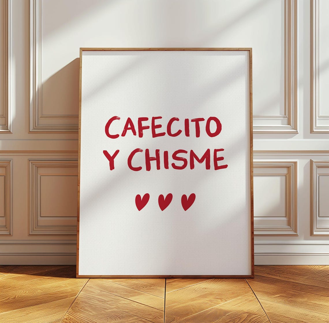 Cafecito Y Chisme Red Letter Spanish Kitchen Quote Wall Poster - Image 3