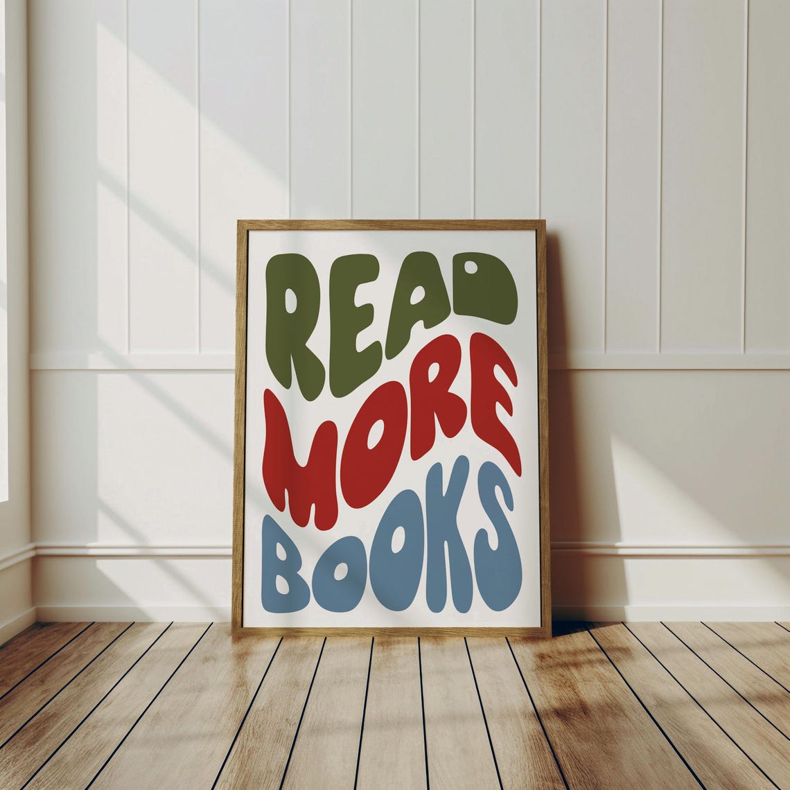Read More Books Retro Bubble Letter Library Reader Decor Poster - Image 3