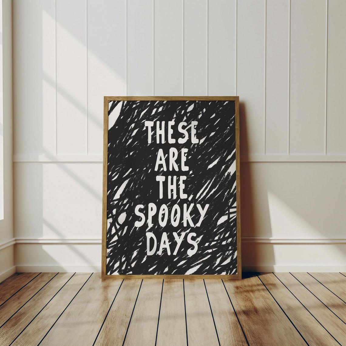 These Are the Spooky Days Black and White Halloween Quote Poster