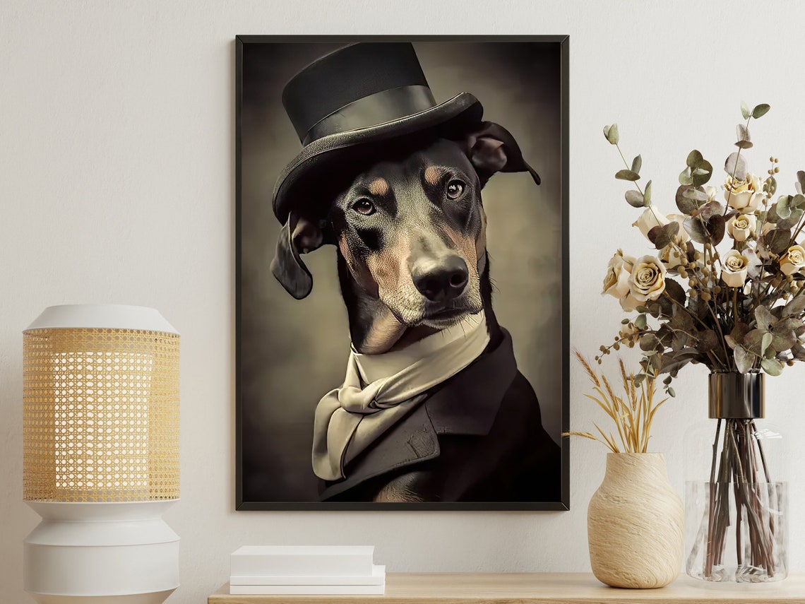 Victorian Dog Portrait Painting Dog Art Print Dog Print Gothic Dog Art Print Dog Poster Print Dog Lovers Gift
