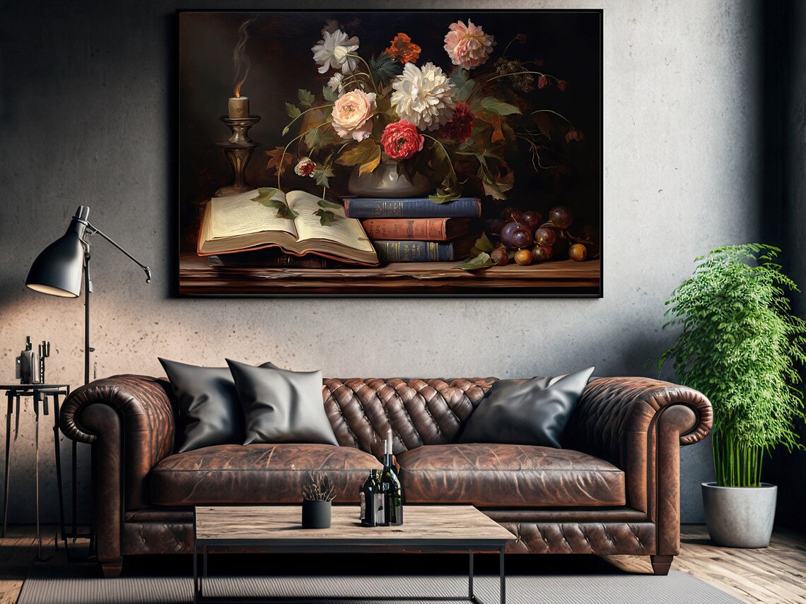 Vintage Flowers, Gothic Dark Academia Art Print - Image 3