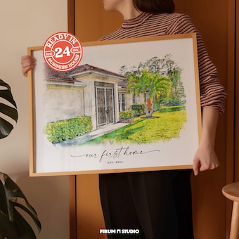 Custom House Portrait - Personalized Sketch Art