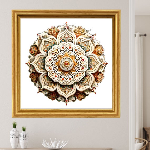 Mandala Islamic Artwatercolor Zen Wall Art Home Decor Mandala Wall Decor Custom Size Colourful Art Prints Art Wall Print Decor