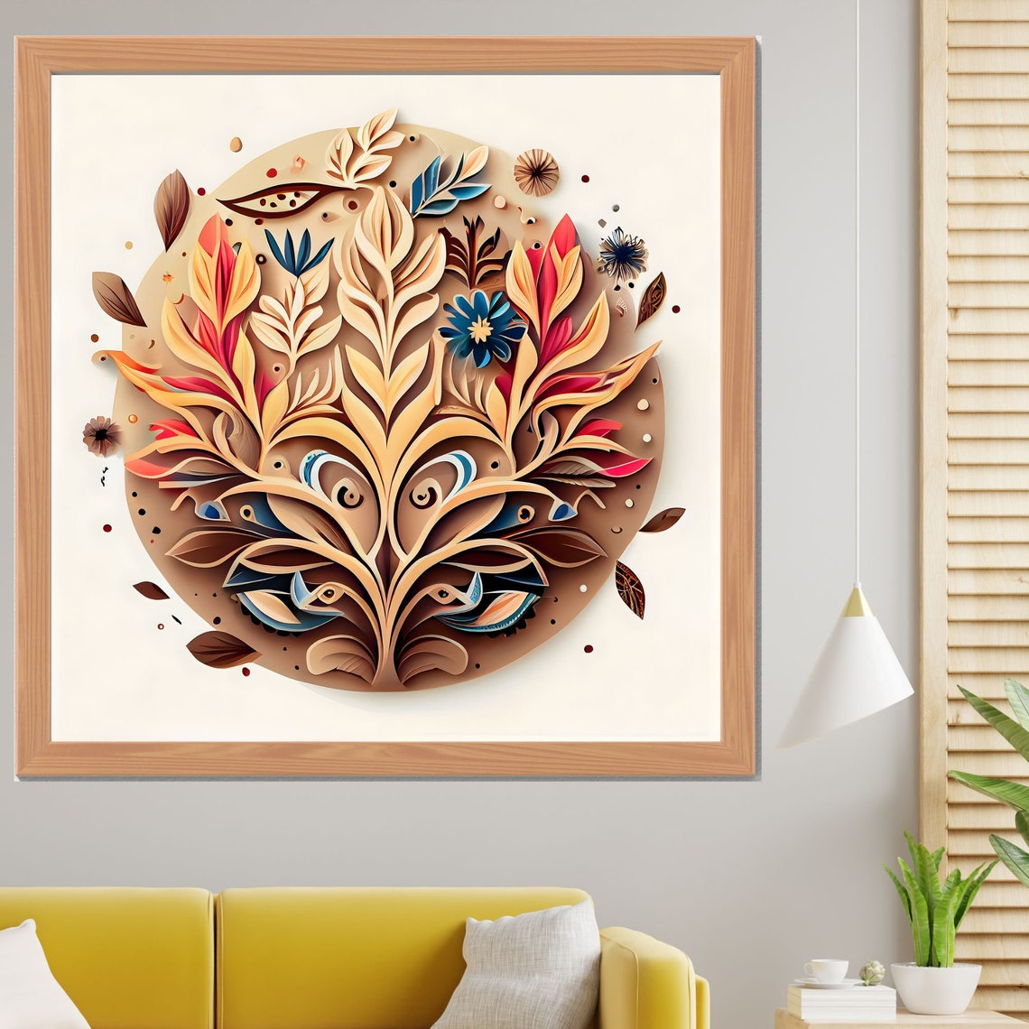 Nature Mandala Art Zen Wall Art Home Decor Mandala Wall Decor Custom Size Colourful Art Prints Art Wall Print Decor