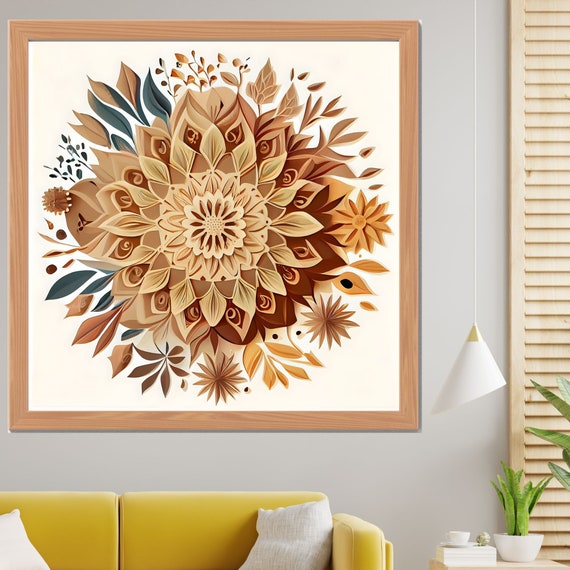 Nature Mandala Art Zen Wall Art Home Decor Mandala Wall Decor Custom Size Colourful Art Prints Art Wall Print Decor
