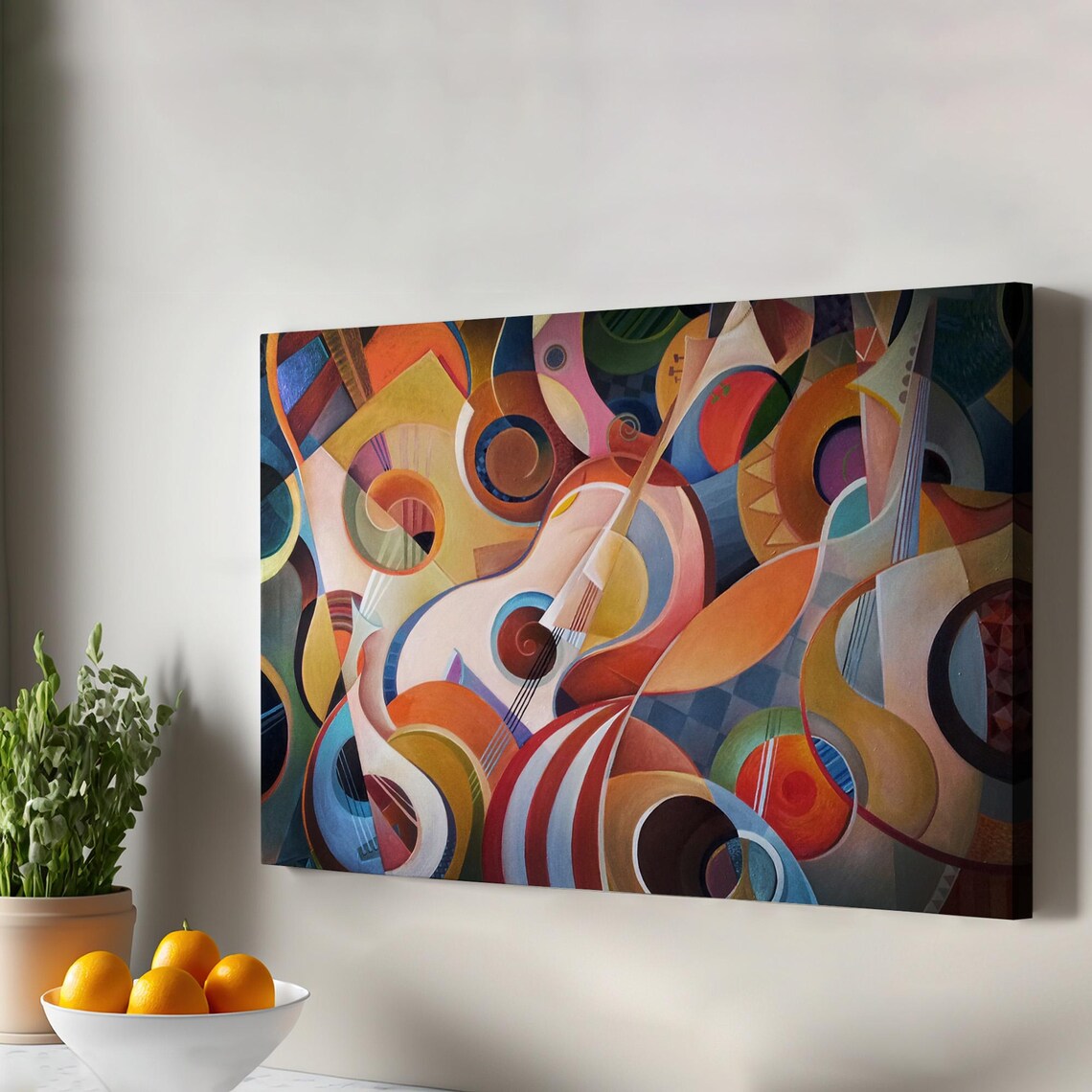 Abstract Musical Instruments Colorful Modern Painting Art Poster