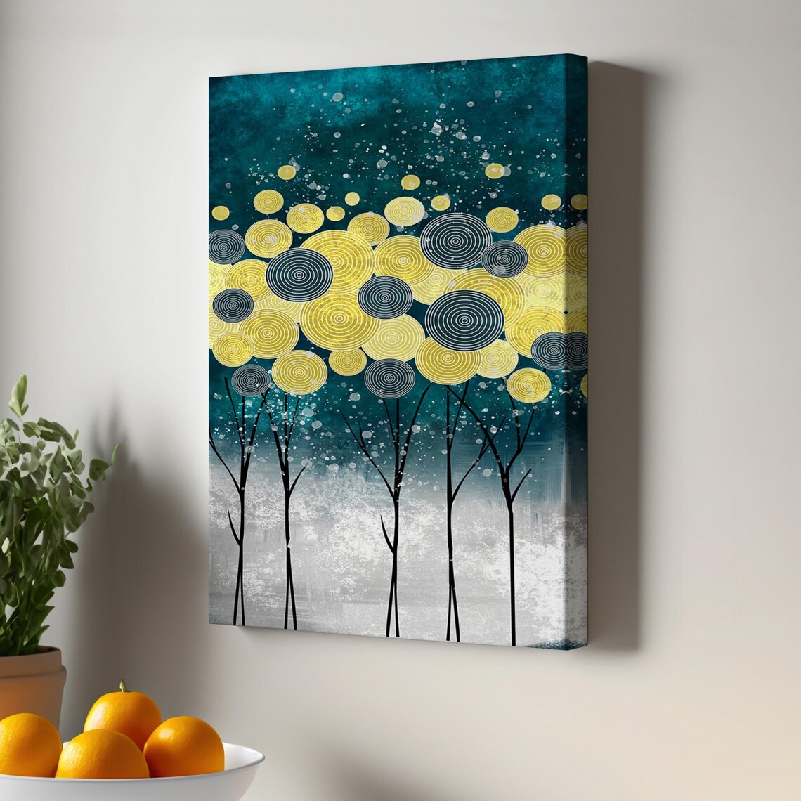 Night View, Contemporary Modern Abstract Art Print