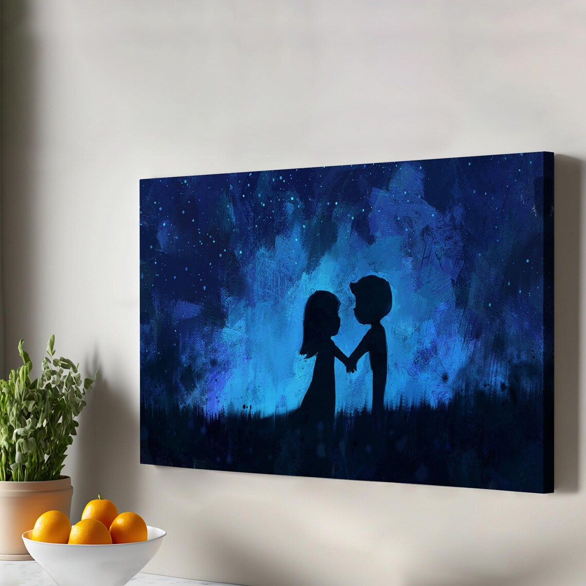 Little Lovers In The Moonlight Nature Art Print