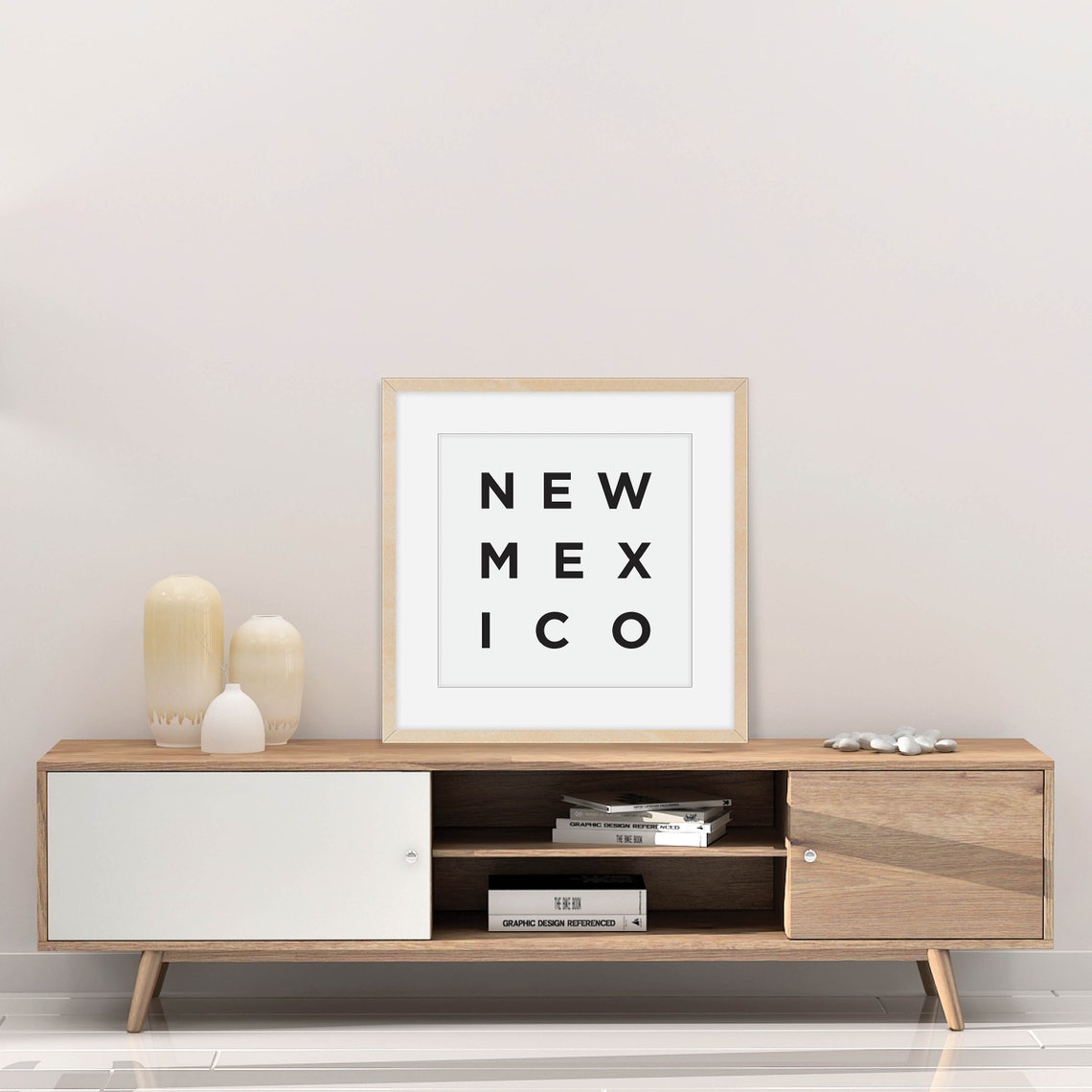New Mexico Minimalist Black White State Digital Print Download Art - Image 2