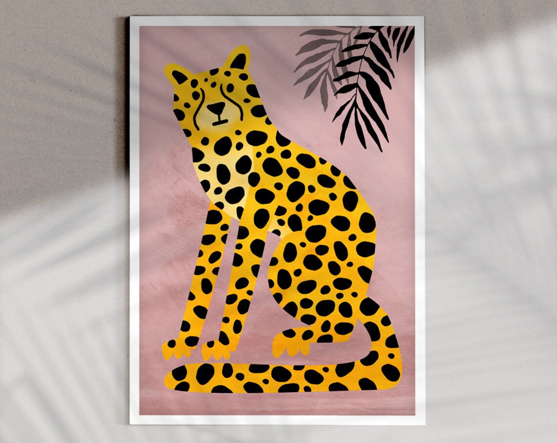Cheetah Wild Animal Art Print, Wildlife Study
