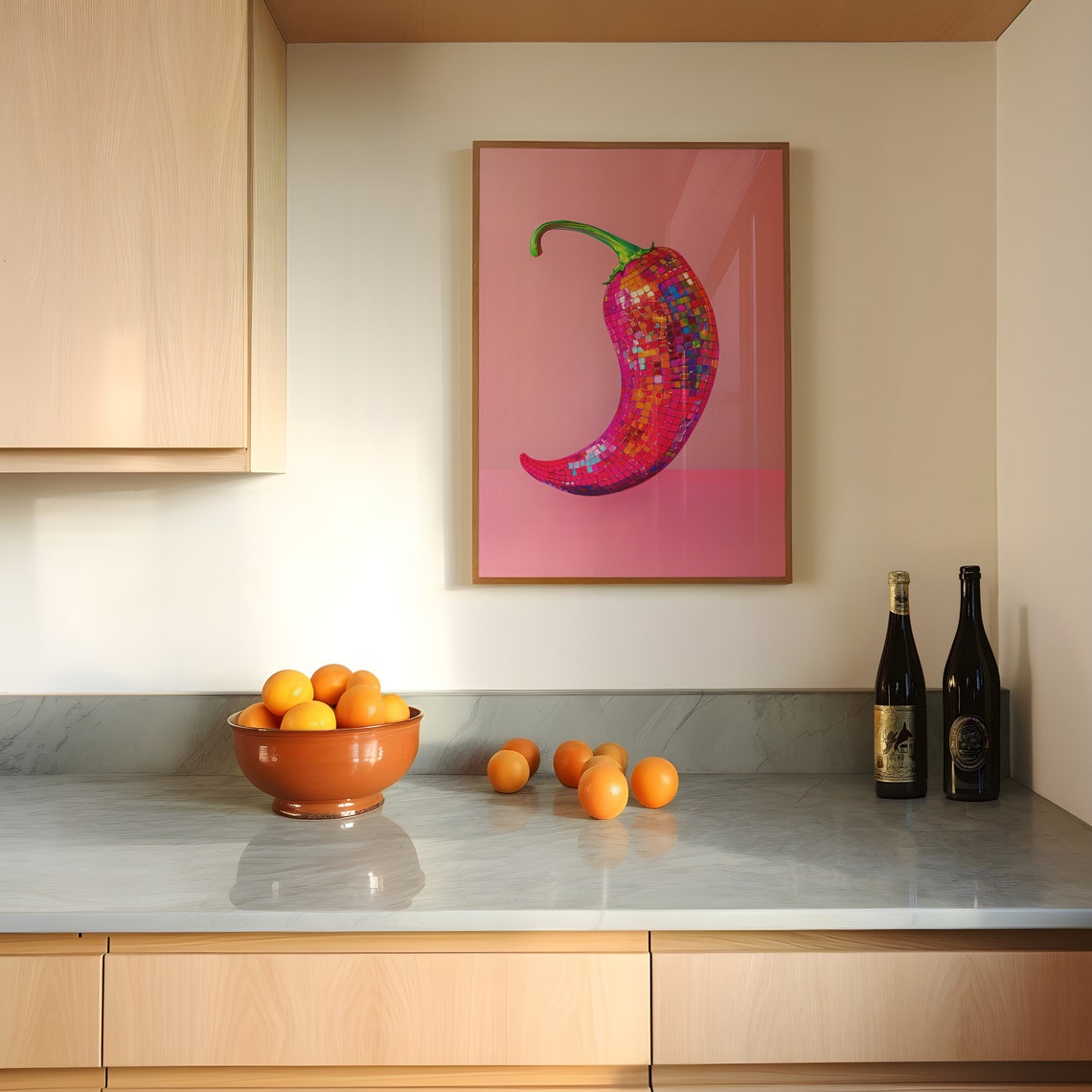 Chili Pepper Disco Ball Poster, Maximalist Painting - Image 5