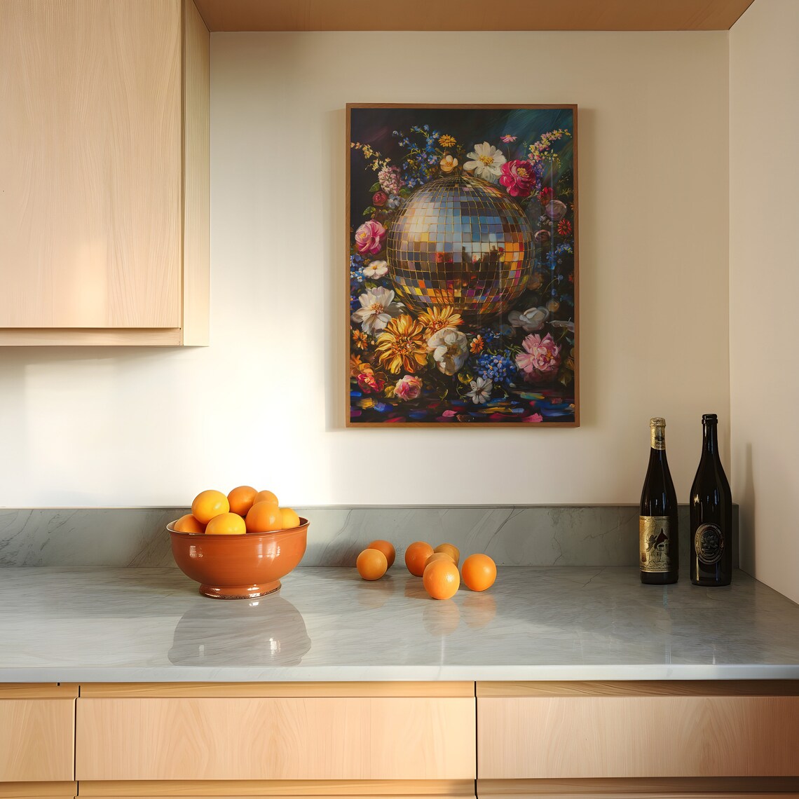 Disco Ball Maximalist Painting, Botanical Poster - Image 4
