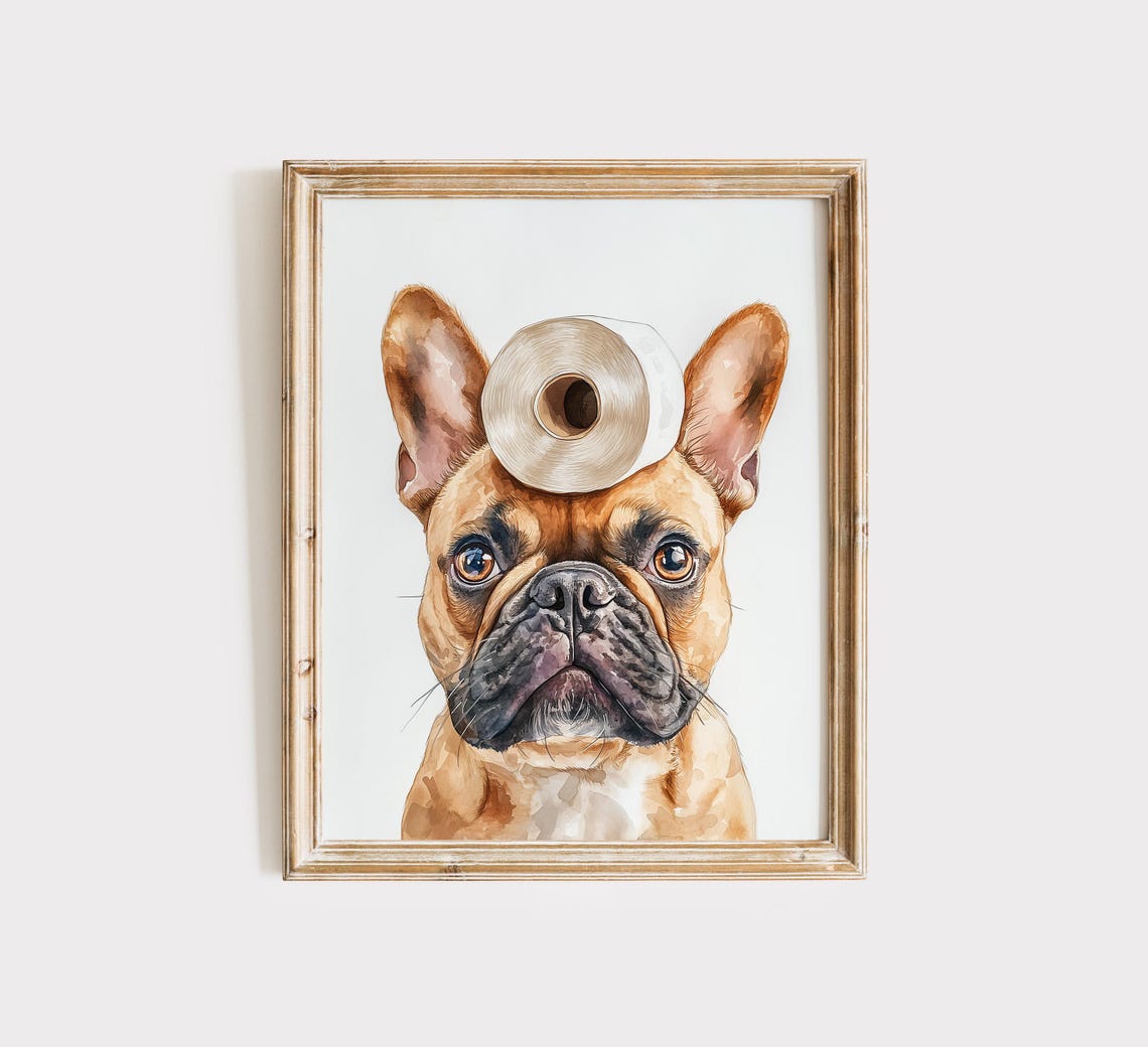 French Bulldog Art French Bulldog Gift Restroom Sign French Bulldog Png Bathroom Decor Dog Bathroom Print Bulldog Decor
