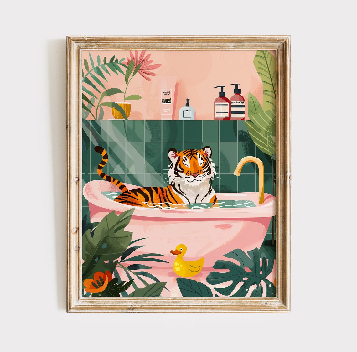Tiger Painting Animal Fun Bathroom Decor Art Print - Image 3
