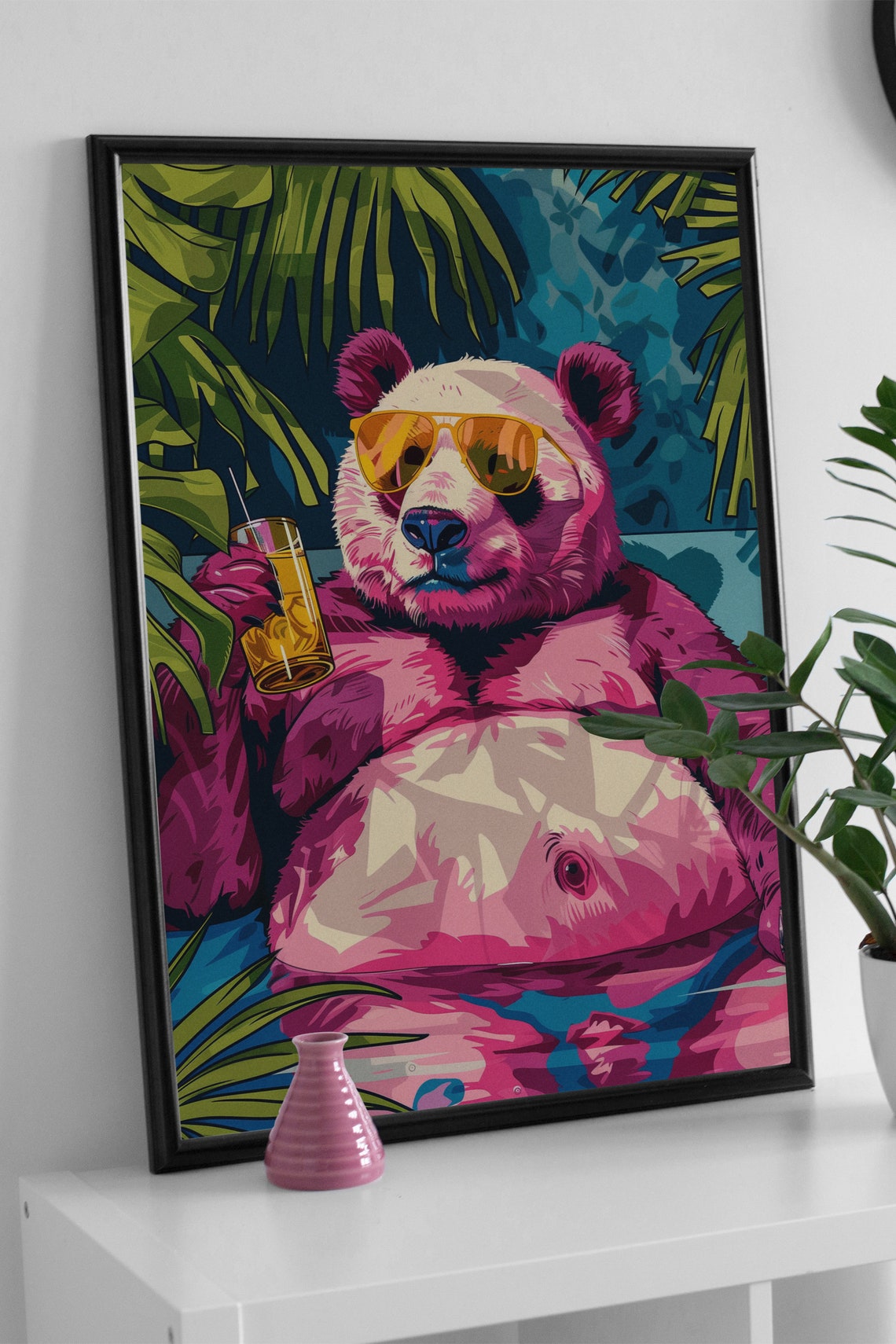 Vibrant Papa Bear Poster Print Trendy Wall Art Funny Retirement Gift For Dad Unique Maximalist Home Decor - Image 2