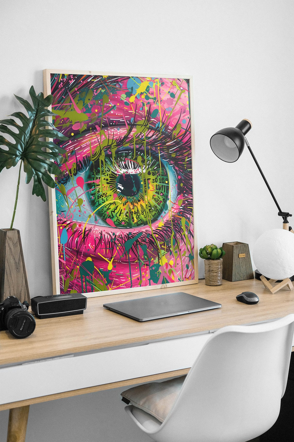 Neon Eye Pop Art Print Abstract Colorful Graffiti Wall Decor - Image 2