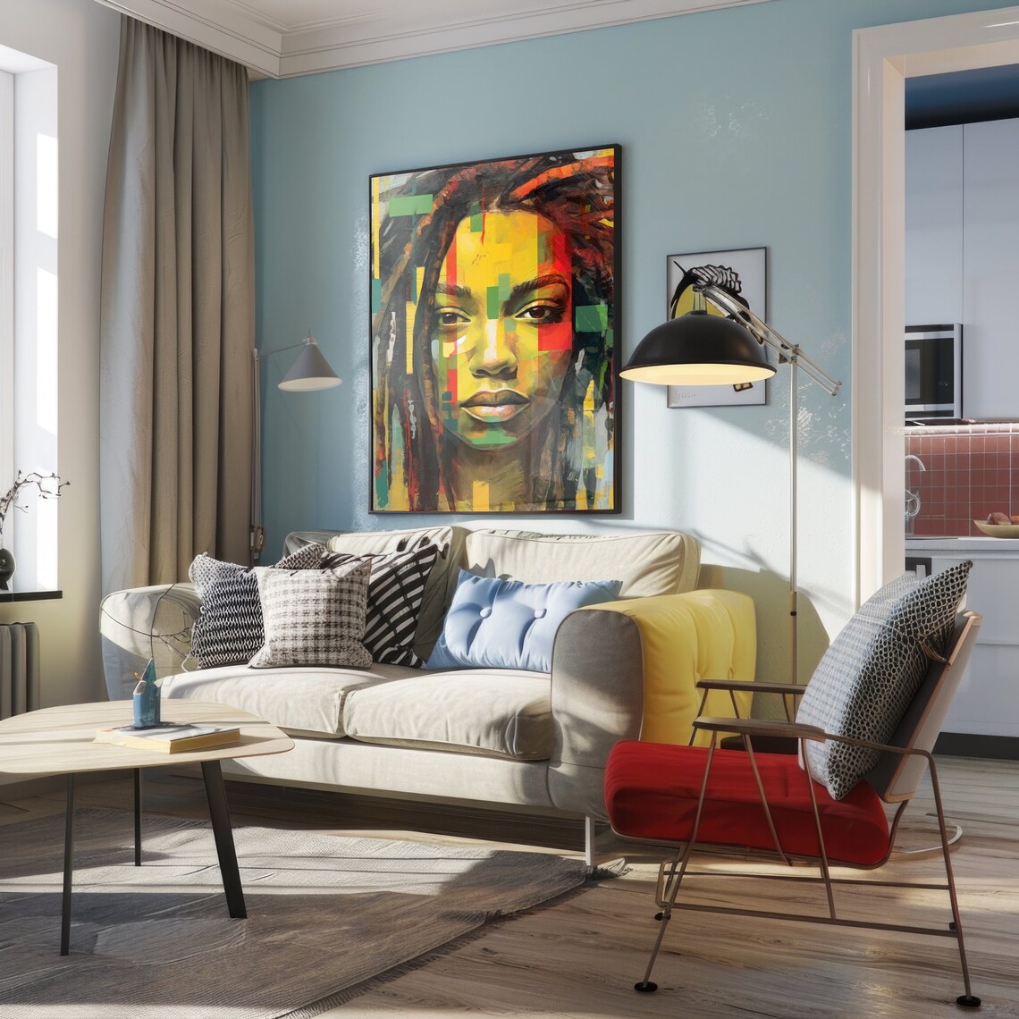 Jamaican Rasta Girl Poster, Reggae Pop Art - Image 2