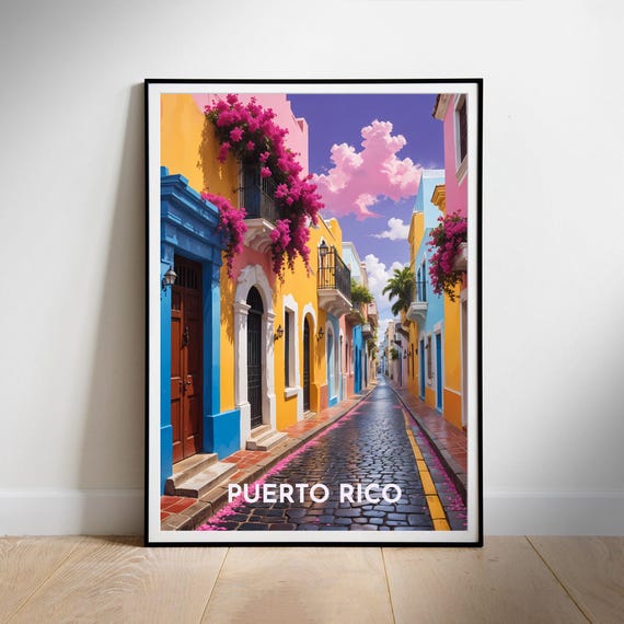 Puerto Rico Travel Poster, Latin America Art Print
