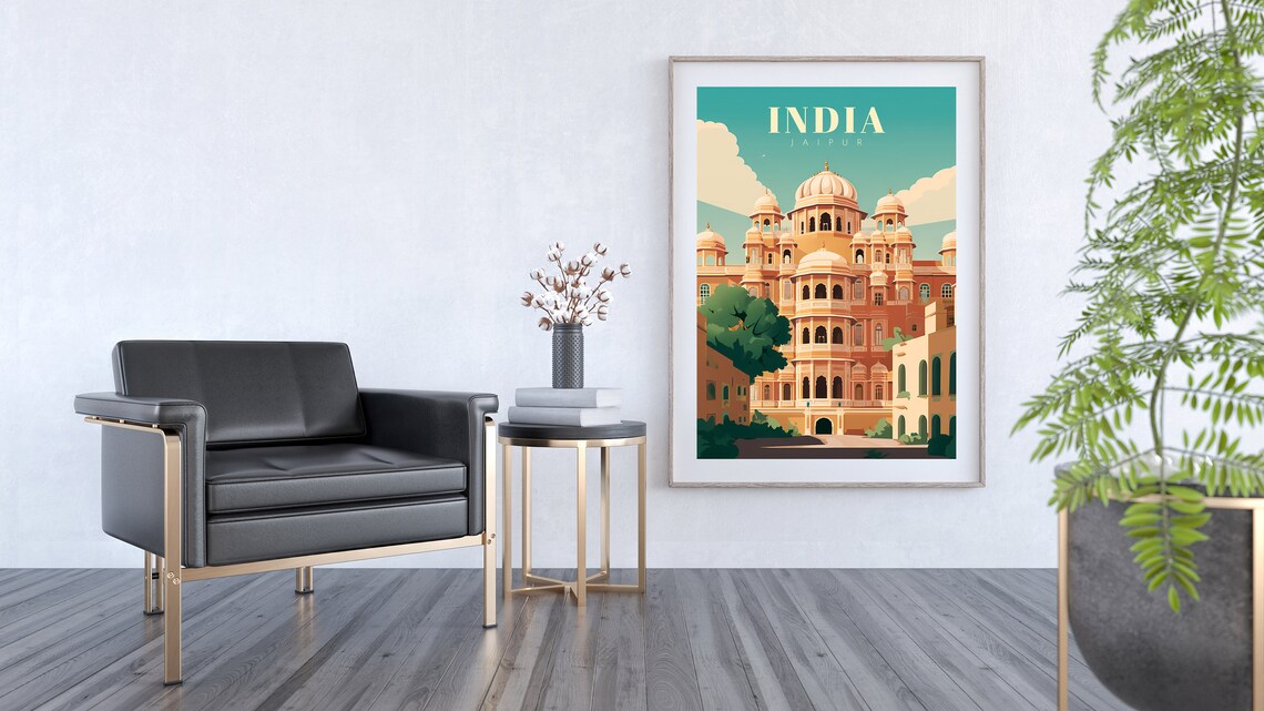 India Jaipur Pink City Amber Palace Domes Royal Travel Poster - Image 2