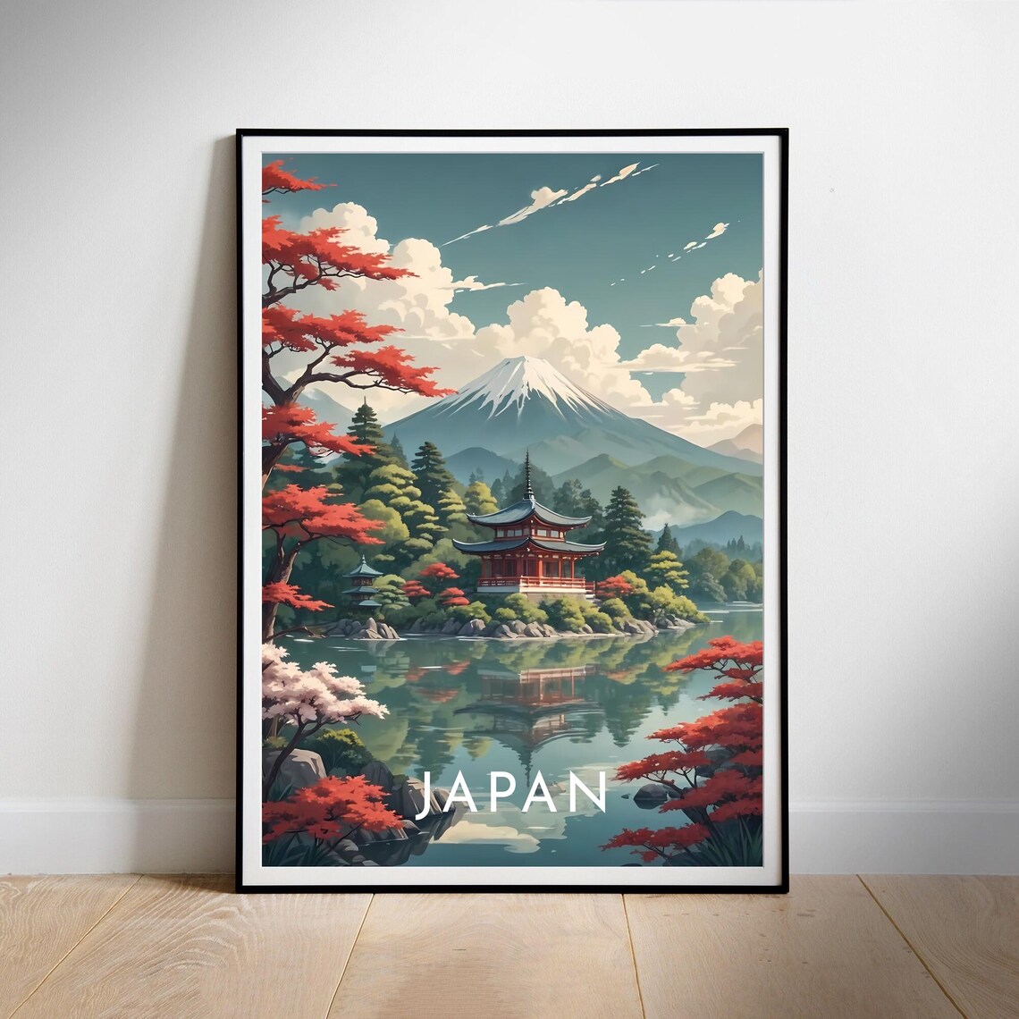 Kyoto Retro Travel Poster, Japan Travel Poster