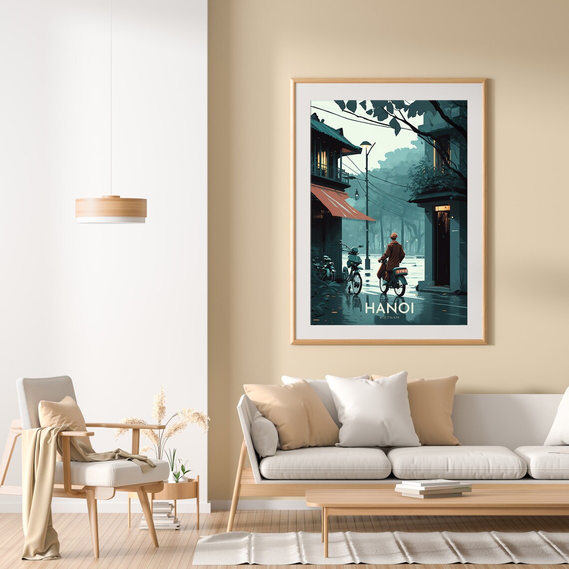 Hanoi Vietnam Retro Travel Poster, Art Print - Image 2