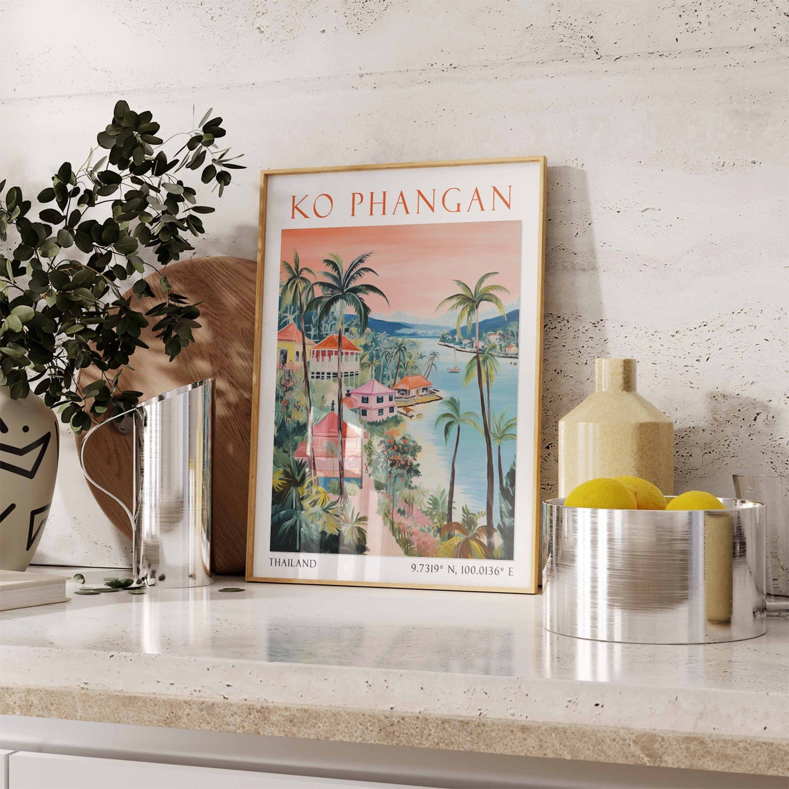 Koh Phangan Thailand Travel Print Koh Phangan Travel Poster Thailand Print Koh Phangan Island Thailand Travel Gift - Image 2