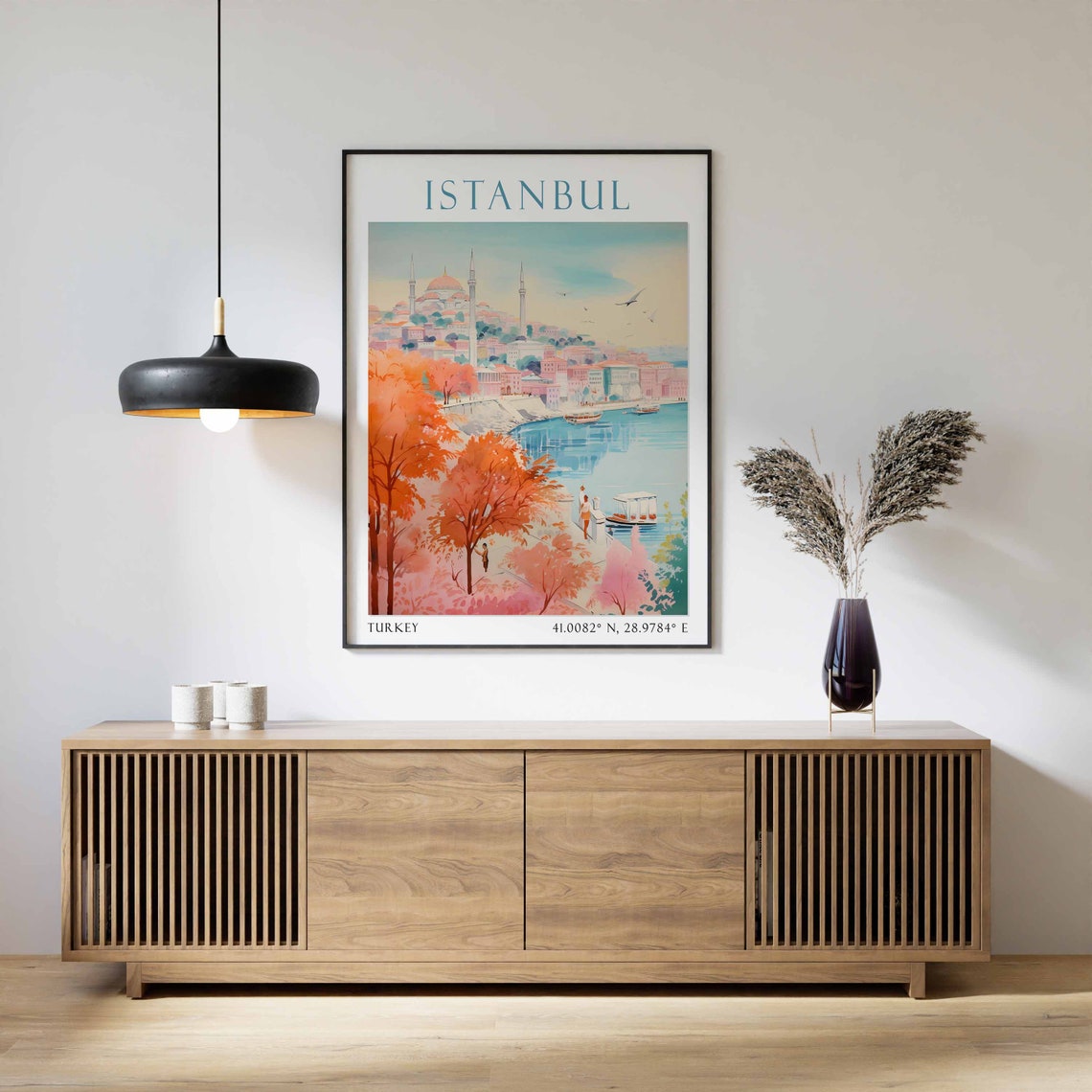 Istanbul Mosque Skyline Golden Waterfront Turkey Travel Poster - Image 3