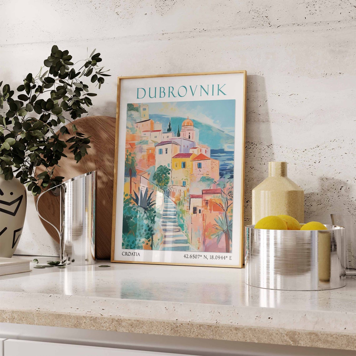 Dubrovnik Travel Print Dubrovnik Travel Poster Croatia Wall Art Mediterranean Travel Decor Dubrovnik Travel Gift Dubrovnik Vacation Art - Image 3