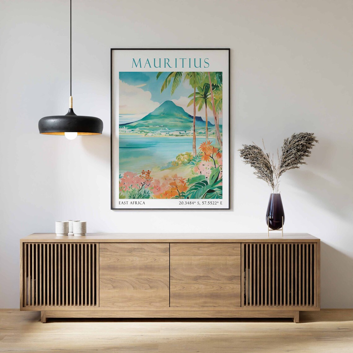 Mauritius Green Peak Lagoon Palm Beach Tropical East Africa Poster - Image 3