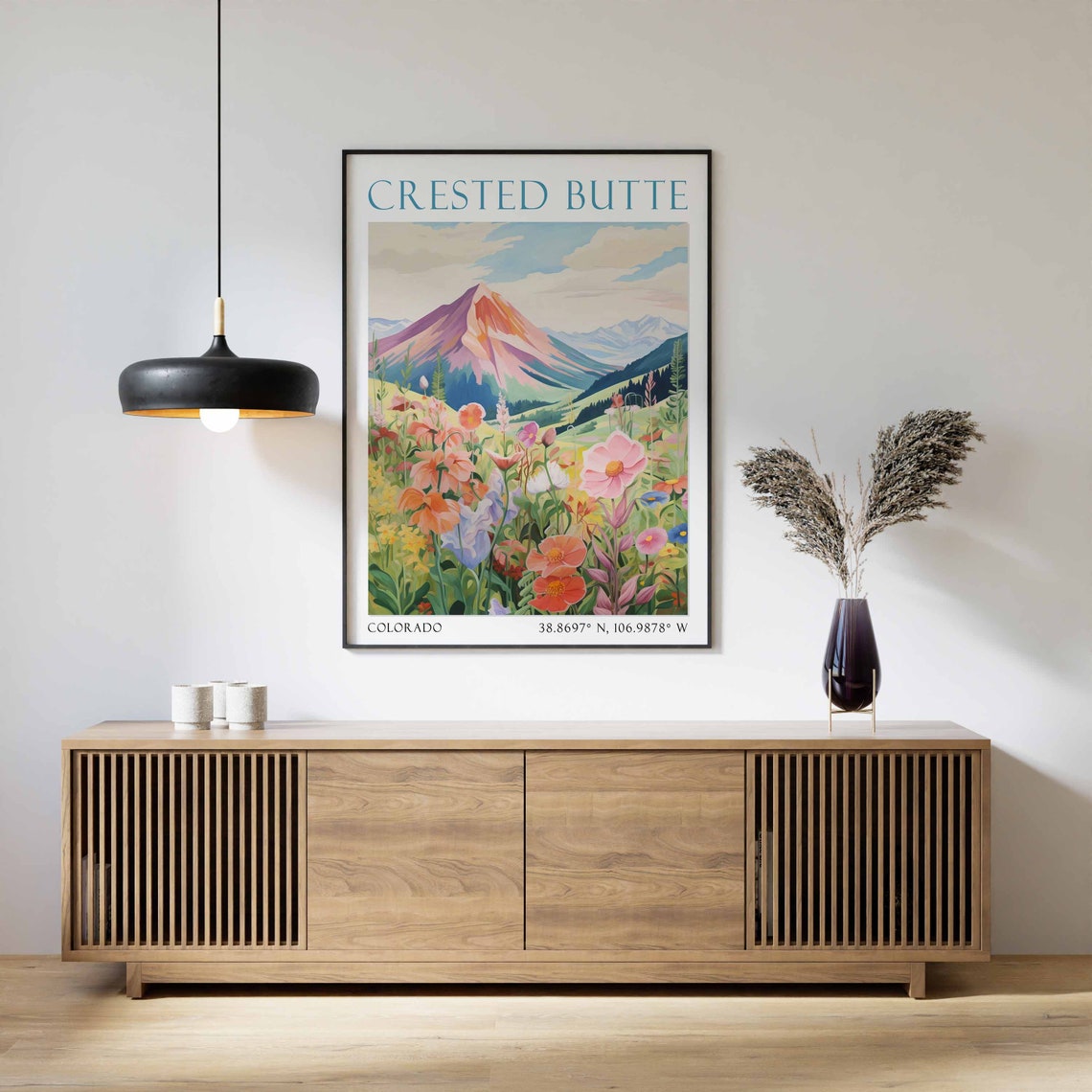 Crested Butte Colorado Travel Poster Wildflower Mountain Art - Image 2