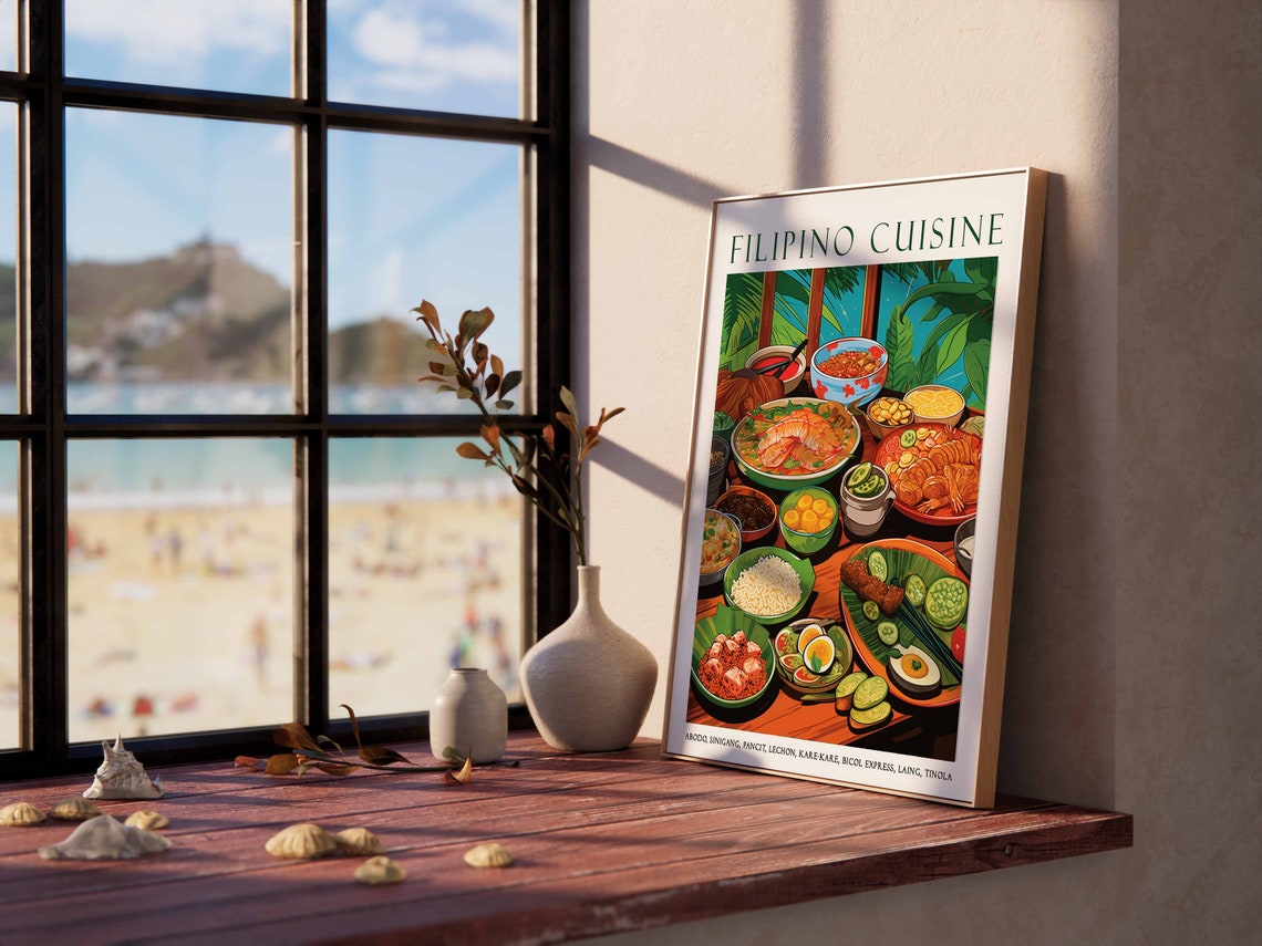 Food Print Filipino Food Poster Food Art Kitchen Decor Retro Wall Decor Kitchen Wall Art Vintage Filipino Food Wall Art Large Print - Image 2