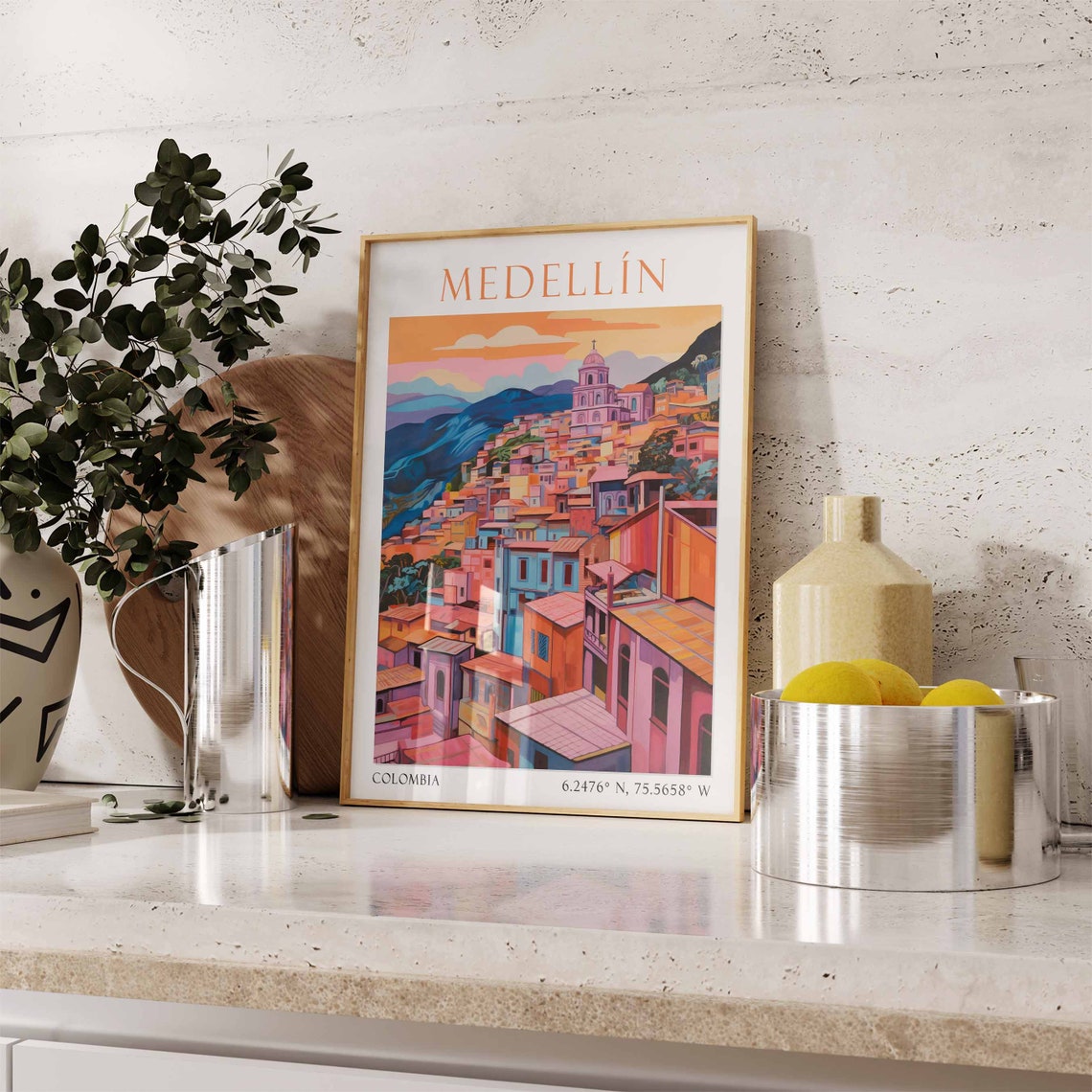 Medellin Travel Print Medellin Colombia Travel Poster Colombia Travel Print Travel Art Travel Poster - Image 3