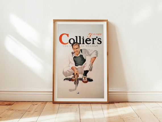 Vintage Golf Print, Retro Golfing Art Poster