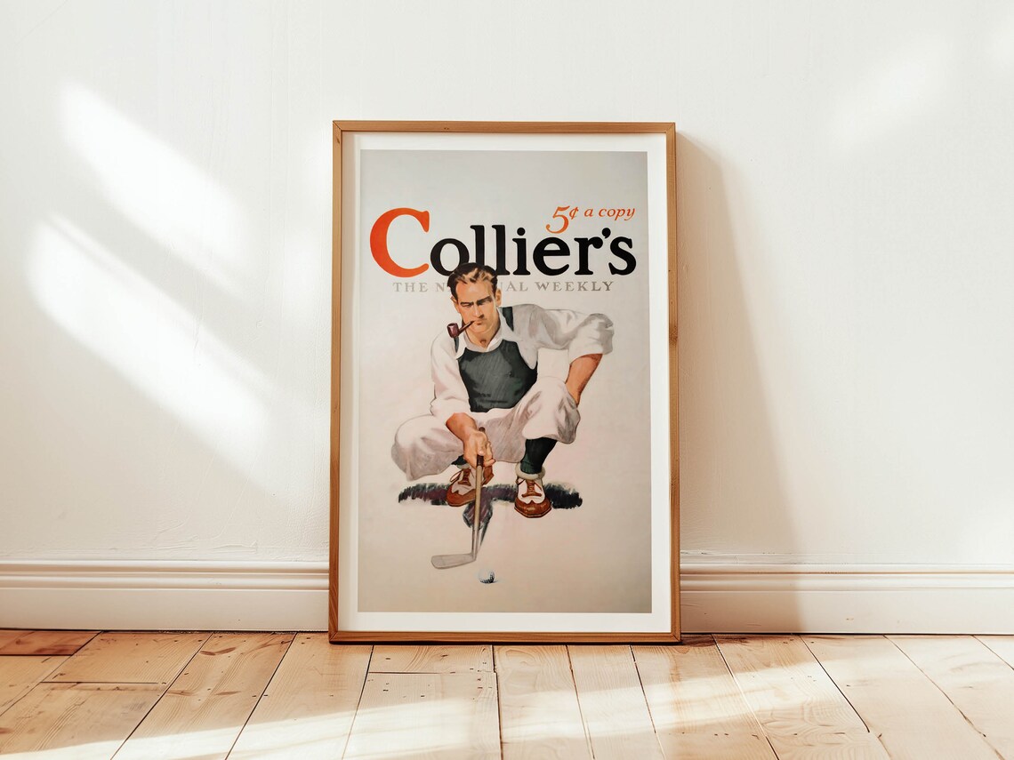 Vintage Golf Print, Retro Golfing Art Poster