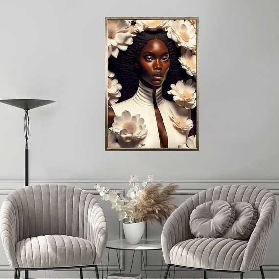 African Woman Art African Portrait African Woman Art African Beauty Sketch African Fashion Painting African Art