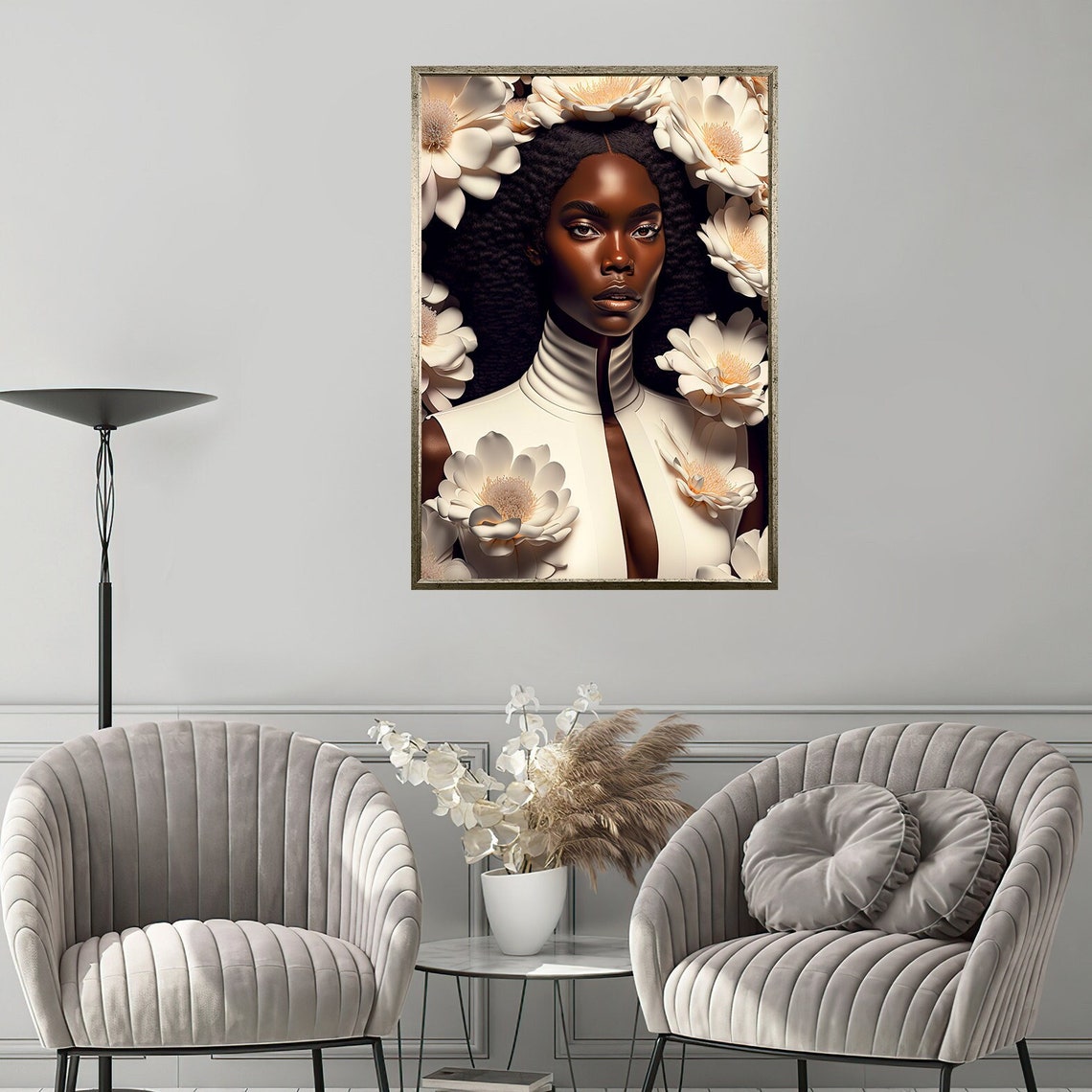 African Woman Art African Portrait African Woman Art African Beauty Sketch African Fashion Painting African Art