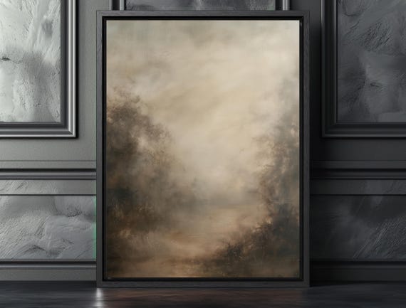 Vintage Moody Landscape Art Print, Living Room Decor