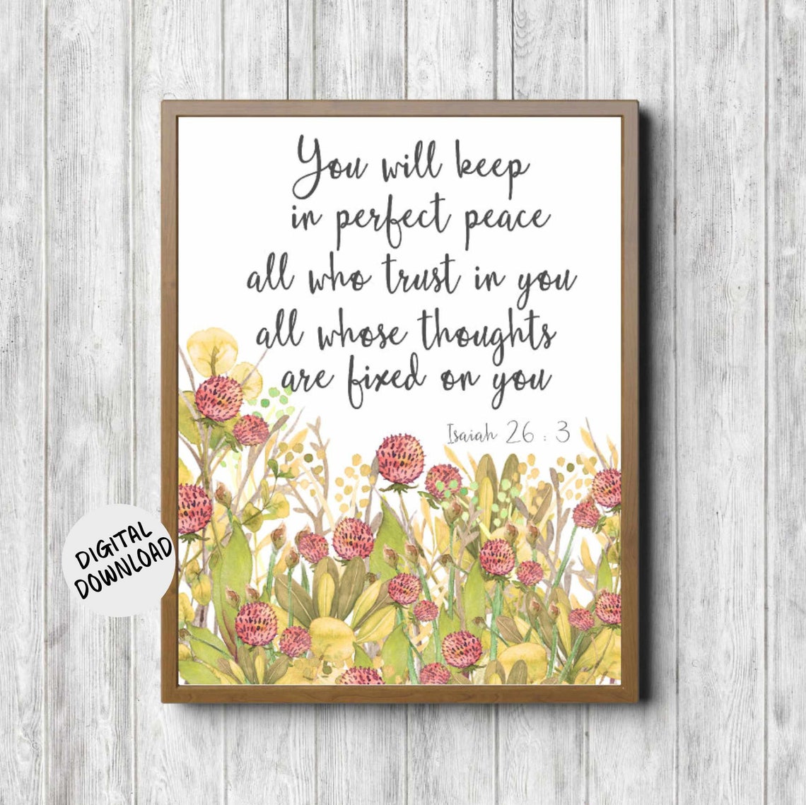 Isaiah 26 3 Perfect Peace Wildflower Meadow Scripture Poster