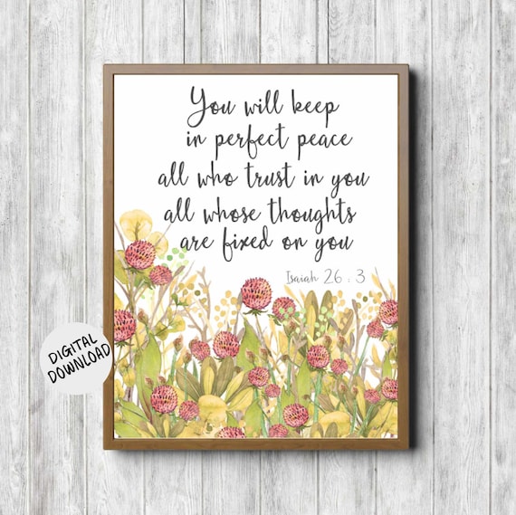 Isaiah 26 3 Perfect Peace Wildflower Meadow Scripture Poster