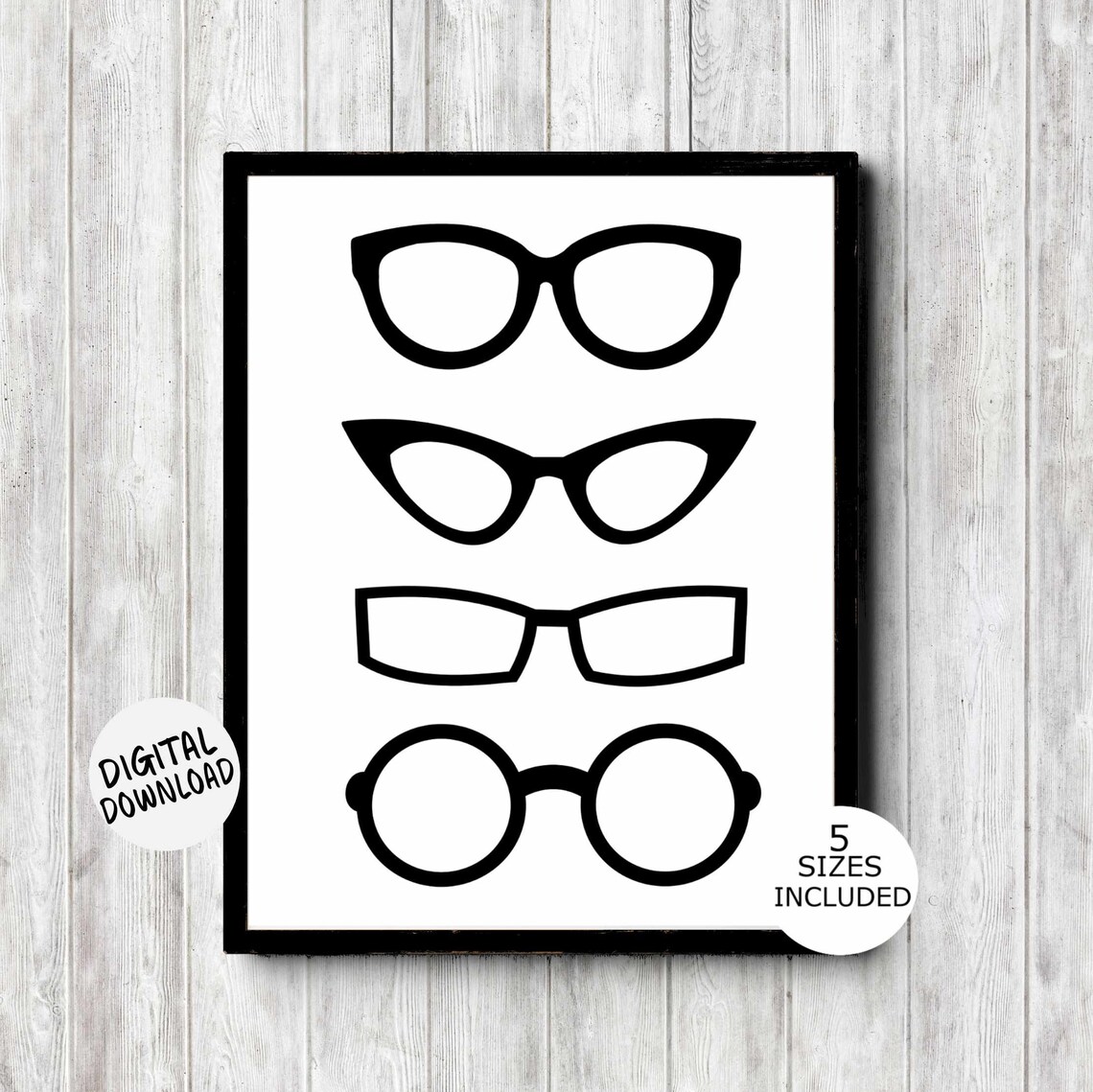 Eyeglass Wall Decor, Hipster Optometrist Art Print