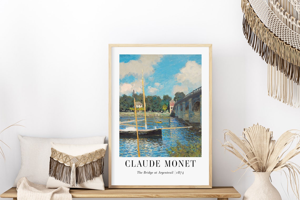Claude Monet Bridge at Argenteuil 1874 Sailboats River Poster - Image 5