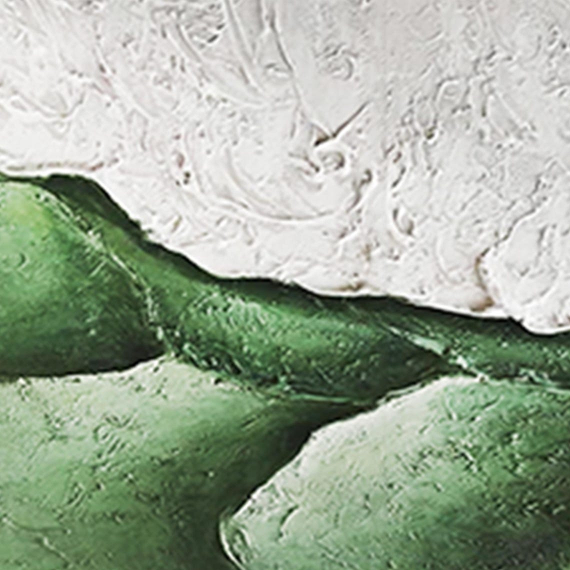 Emerald Green Ocean Waves With White Textured Top Abstract Poster - Image 3