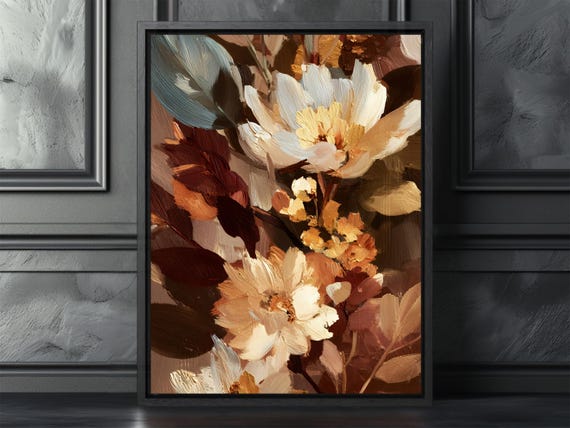 Romantic Elegant Botanical Print Moody Vintage Floral Wall Art