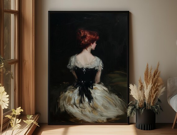 Victorian Woman Wall Art Dark Feminine Portrait Print