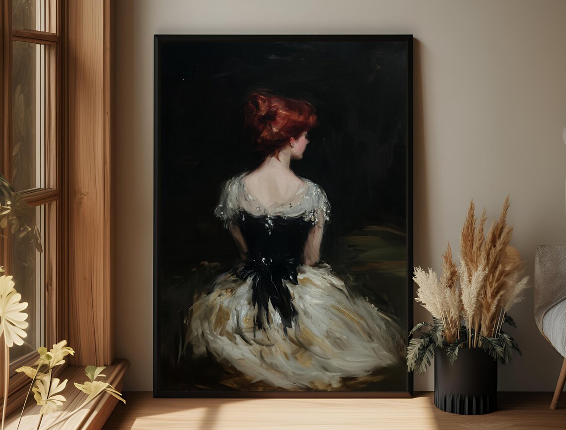 Victorian Woman In White Gown Classic Painterly Portrait Poster