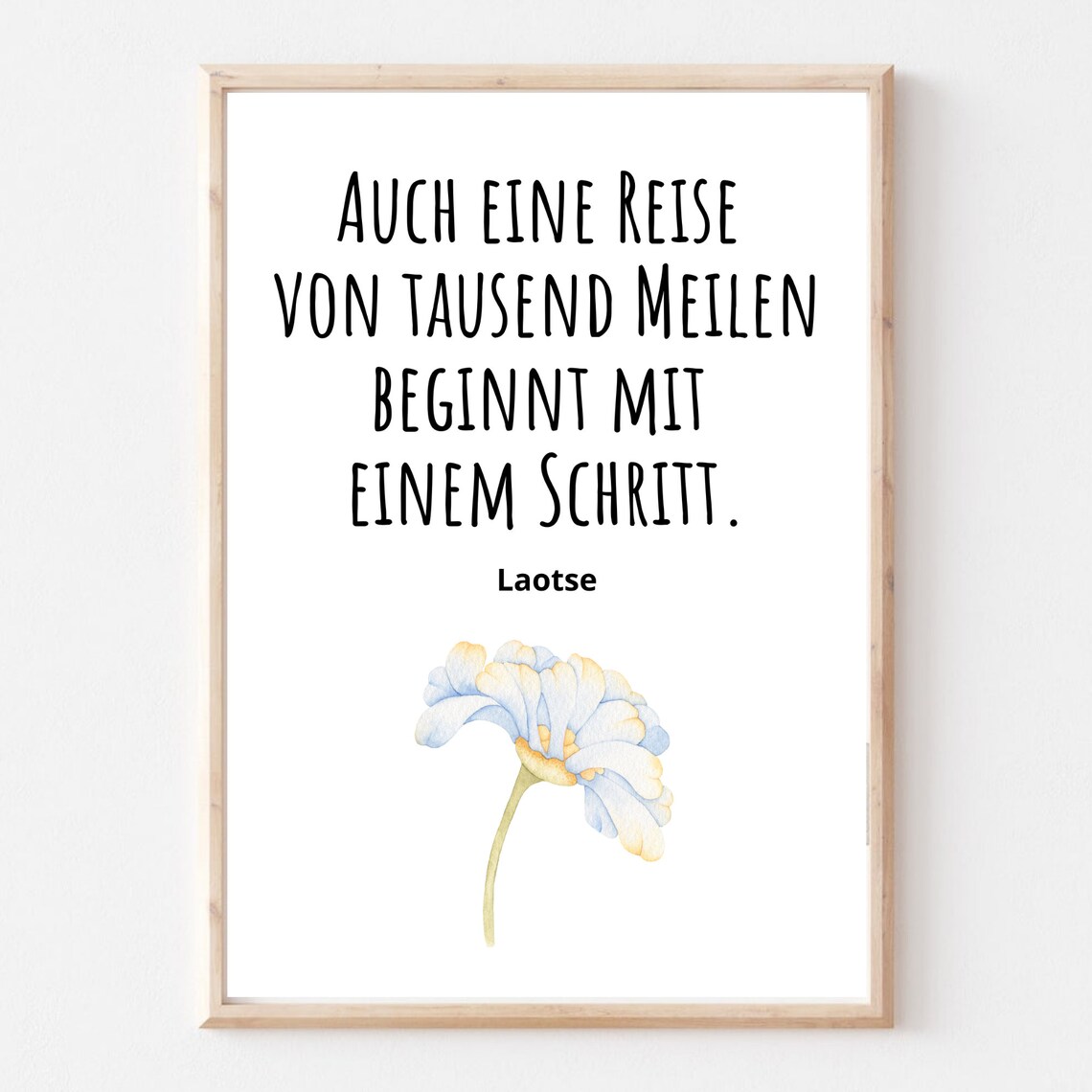 Lao Tzu Journey Thousand Miles Quote German Motivational Wall Poster - Image 2
