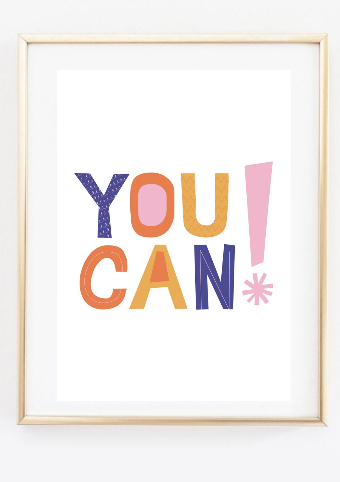 You Can Colorful Block Letter Encouragement Motivational Quote Poster - Image 2