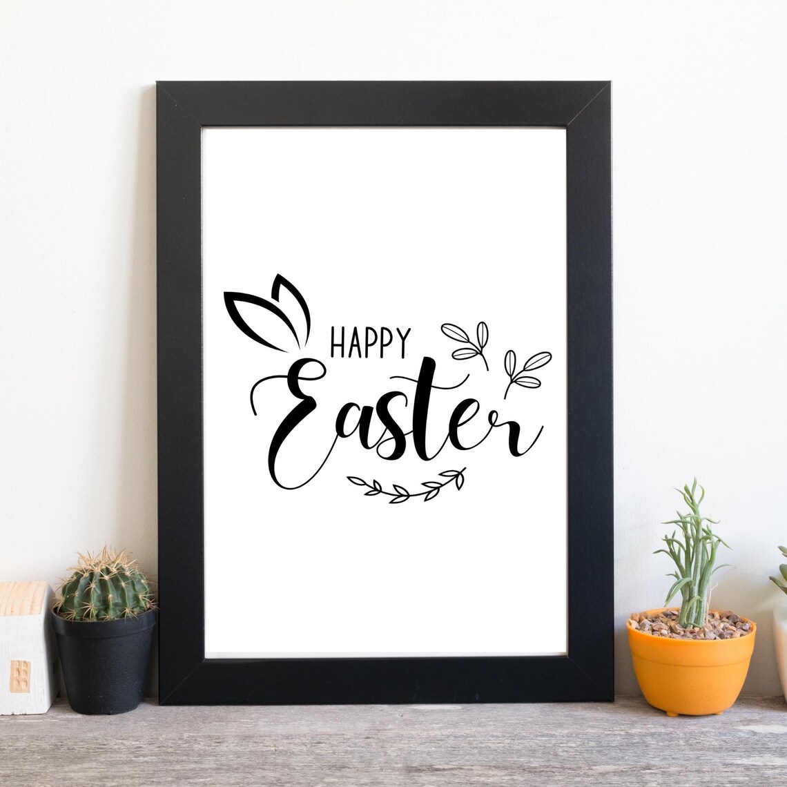 Din A4 Art Print Without Frame Happy Easter Typography Easter Greeting Picture Print Poster - Image 2